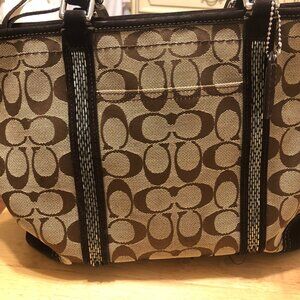Coach Brown and Black Tote Bag